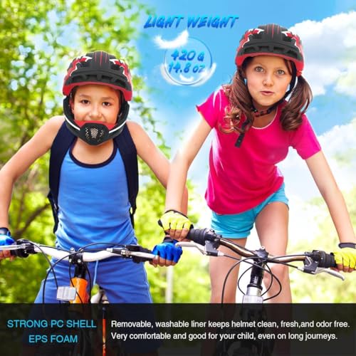 Lixada Full Face Helmet Children Detachable Sports Safety Helmet Bicycle Helmet Children Sports Helmet for Children Safety Helmet for Cycling Skating