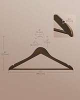 SONGMICS Wooden Hangers Set of 10 with Shoulder Notches Dark Walnut view 7