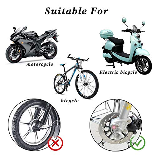 Disc Brake Lock With Alarm | Anti-theft Motorcycle Motorbike Alarm Disc Lock, Waterproof Brake Disc Pouch Wheel Security Lock | 110dB Alarm Sound and 6mm Pin with 5ft Reminder Cable for Motorcycles Bi - Thumbnail 3