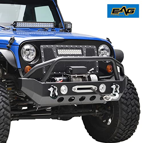 EAG Front Bumper with Fog light Housing and Winch Plate Fit for 0718
