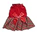 Tangpan Bow-Knot Christmas Pet Plaid Skirt Dog Clothes Santa Dress Size M