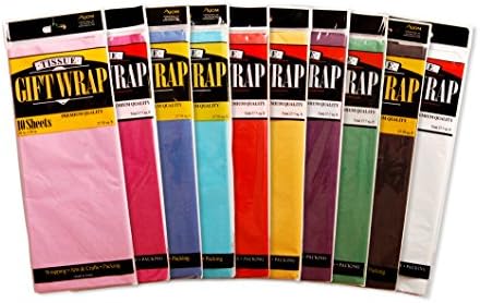 Rainbow Tissue Paper 10 Colors 100 Sheets Fat Toad
