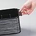 mDesign Cutlery Holder with Handles - Decorative Cutlery Basket for Kitchen, Garden or Picnic - Storage Box with Large Compartments - Black