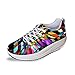 FOR U DESIGNS Fashion Plaid Pattern Wedge Platform Sneakers Shoes for Women US 9