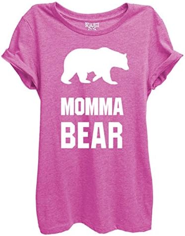 Women's Momma Bear Mama Bear Super Soft Luxurious Tri-Blend Crew Neck T Shirt Small Vintage Pink