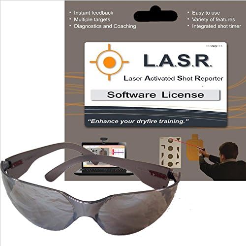 L.A.S.R. Laser Activated Shot Reporter and SIRT safety glasses. LASR software using webcam tracks time and shot placement .