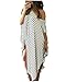 Kidsform Women Maxi Dress Striped Irregular Long Dresses Casual Loose Kaftan Round Neck Sundress B-Stripe XL