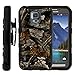 TurtleArmor | Samsung Galaxy S5 Active Case | G870 [Hyper Shock] Hybrid Dual Layer Armor Holster Belt Clip Case Kickstand - Tree Leaves Camouflage