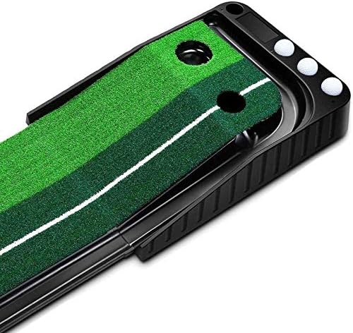 パターマット ゴルフ練習パット パター練習 3m 自動 返球 人工芝 ゴルフ練習器具 パッティングマット 2種類のタッチ 静音 コンパクト 収納可能