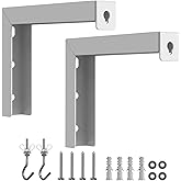 XuYelora Projector Screen Wall Mount L-Brackets, Adjustable Extension with Hook Universal Projector Screen L-Bracket for Home Projecto-r and Movie Screens Hold up to 44 lbs(Color:White)