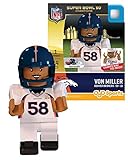NFL Denver Broncos Super Bowl 50 Champions Von Miller Minifigure, Small, Black