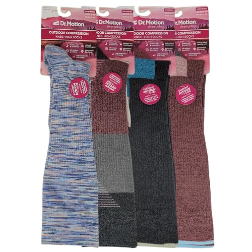 Dr. Motion Compression Knee HIgh Socks (4 Pairs), Arch Support Outdoor Running photo 3