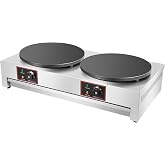 MuChaIOAK 2-Burner Crepe-Making Table Stove, Crepe Maker, Non-Stick Electric Burner Griddle, 2-Burner Crepe-Making Table Stove, 110v Pancake Baking Machine, Kitchen Pancake Rake without plug