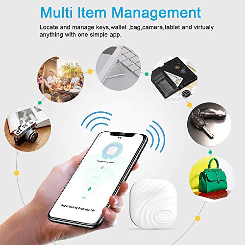 Smart Key Finder Anti-Lost Tracker - Evershop Bluetooth Tracker GPS Locator Wallet Phone Key Anti-Lost Bidirectional Alarm Reminder for Phone, Pets, Keychain, Wallet,Luggage