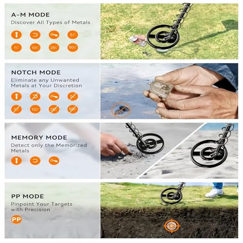 Aipat Metal Detector for Adults, Professional Waterproof & Adjustable Stem, Higher Accuracy Gold Detector with LCD, Advanced DSP Chip, Lightweight detecteur de Metal Suitable for Beach and Backyard