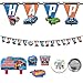 Hot Wheels Wild Racer MEGA Birthday Party Supplies Pack For 16 Guests With Small Dessert Plates and Napkins, Tablecover, Cups, Add An Age Birthday Banner, Swirl Decorations, Candles, and Exclusive Pin