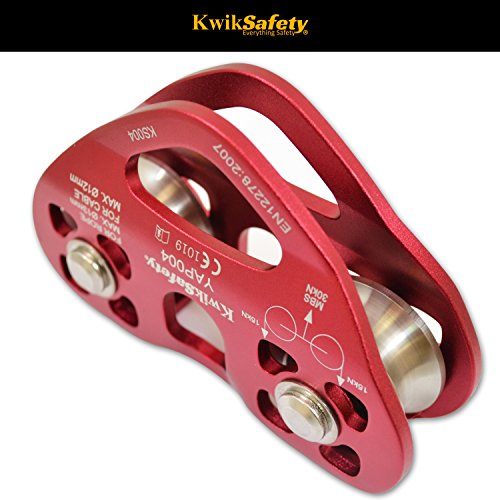 KwikSafety CRUISE | Tandem Pulley | Heavy Duty Lightweight Aluminum Alloy Climbing Gear | Min. Breaking Load 30 kN ROPE & CABLE | EN & CE Certified | High Performance Smooth Tension Zip Line System