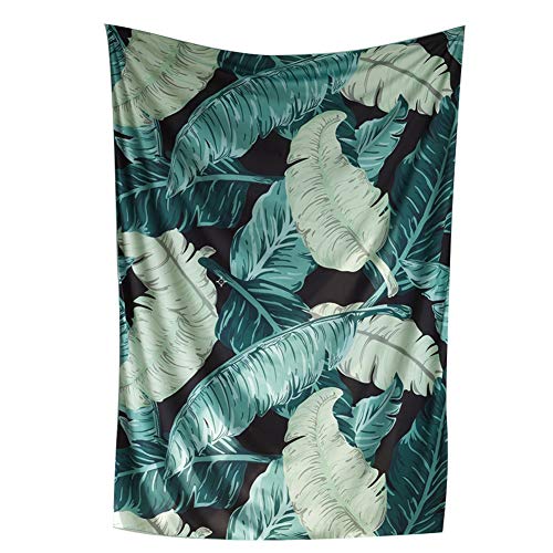 Ozzptuu Cotton Fabric Banana Leaves Hanging Wall Tapestry Landscape Wallpaper Home Decor Tapestries Green - Thumbnail 5