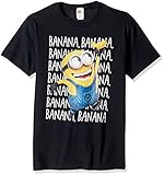 Despicable Me Men's Minions Dave Soaring Banana Dance Funny Graphic Tee, Black, Large