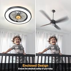 22'' Ceiling Fans with Lights and Remote, DC Motor