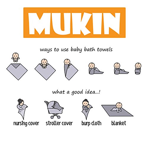 Baby Bath Towels and Washcloths Set Also For Baby Swaddle Blanket and Baby Face Cloth, (5 PC Value Pack ) Super Soft 100% Organic Muslin Cotton - Ideal for Baby Care Gift Sets By MUKIN - Thumbnail 4