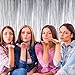 Sumind 4 Packs Photo Booth Backdrops Foil Curtains Metallic Tinsel Backdrop Curtains Door Fringe Curtains for Wedding Birthday Christmas Halloween Disco Party Favour Decorations (Matt Silver)