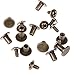 Round Flat Head Chicago Screws Buttons for Leather Crafting, 1/4 Inches (6mm) Repair Screw Post Fastener, Metal Nail Rivet Studs, Bronze, 50 Sets, Diameter 5/16 Inches (8mm)