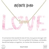 Love CZ Lettering Pendant Necklace for Women – MUSTHAVE 18K Gold Plated Dainty Letter Necklace with CZ, Romantic Minimal Jewelry, Gift for Her, Anniversary, Layered, Message Card, 16+2 inch Extender (Yellow Gold)