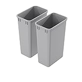Dowell 2 Pack 50Qt Wastebasket Trash Container, 13Gal, Plastic, Stackable, for Kitchen/Bathroom/Office, Tall Trash Can 22-3/8" H - Grey (2, 50 QT)