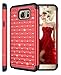 Style4U Hybrid Rhinestone Crystal Case with Stylus for Galaxy Note 5, Red / Black