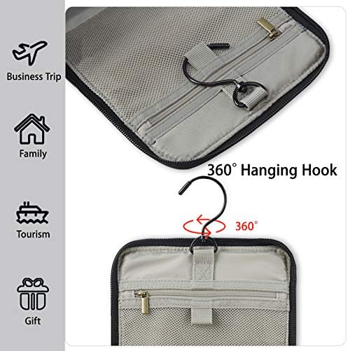 Toiletry Bag, BAGSMART Hanging Leather Toiletry Kit Large Women Mens Travel Organizer Water-resistant for Full Sized Container, Toiletries, Brushes Shaving(Black) 4 Toiletry Bag, BAGSMART Hanging Leather Toiletry Kit Large Women Mens Travel Organizer Water-resistant for Full Sized Container, Toiletries, Brushes Shaving(Black)