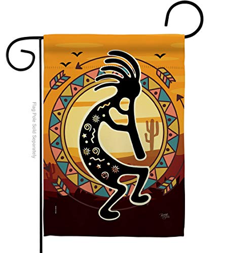 Breeze Decor Kokopelli Playing Flute Garden Flag Regional Southwest Desert Cact…
