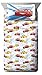 Jay Franco Kids Sheet Set with Fitted, Flat Sheets & Pillow Cover - Ultra-Soft Bedding with Pillowcase for Room Decor, White - Cars, 3 Piece Twin