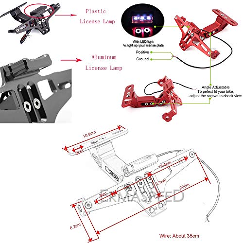 Universal Motorcycle Accessories CNC Adjustable License Plate Holder Fender Eliminator Bracket For Honda KTM Yamaha Suzuki Ducati Bmw - Thumbnail 4