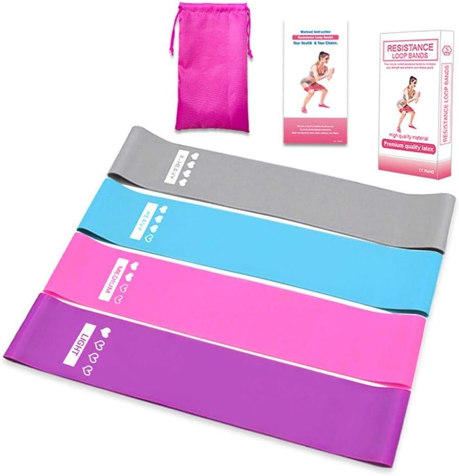 Zakerda Resistance Loop Bands Anti-Slip Fitness Bands Exercise Band Workout Bands for Home Fitness Crossfit Stretching Strength Training Physical Therapy Natural Latex Workout Bands Pilates