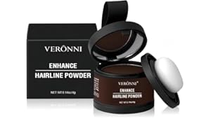 VERONNI Hairline Powder Root Touch Up Hair Color, Instant Hairline Powder for Thinning Areas and Gray Hair Coverage, Natural and Non-greasy Root Cover up for Women and Men (Dark Brown, 06)