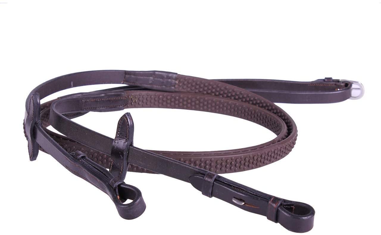 Equipride LEATHER REINS WITH SUPER GRIP ANTI-SLIP FOR BRIDLE SUPER FLEXIBLE (Cob, Brown)