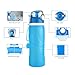 MyFriday Collapsible Water Bottle, Silicone Leak Proof Valve, Medical Grade, BPA Free, 26 oz, 750 mL, Vibrant Blue