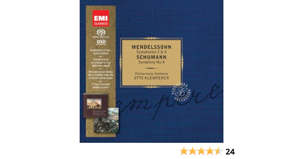 Klemperer Philharmonia Orch Mendelssohn Felix Klemperer Otto Philharmonia Orch Symphonies 3 4 Amazon Com Music