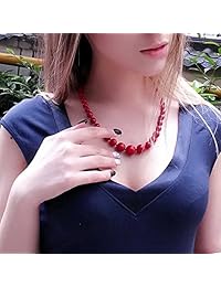 Jane Stone Collar de cuentas redondas turquesas, joyería de moda