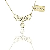 quan jewelry Phoenix Pendant Women Necklace, Bird Charm with Motivational Quote Card,Gift for Mom, Sister - Handmade