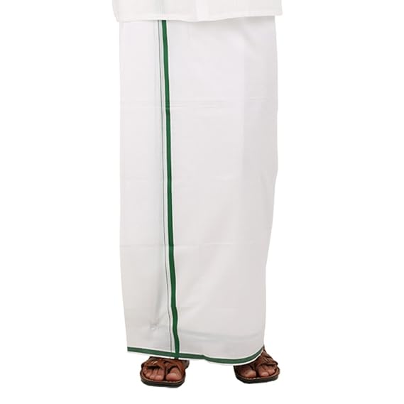 MEN'S BIG BORDER DHOTIE PACK OF 1 (WHITE) SINGLE