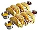 Premium Taco Holder Stand Rack 2 Pack Bundle with 4 Sauce Cups, Stainless Steel Stackable Taco Stand for Soft and Hard Shell Taco, Oven, Grill, Dishwasher Safe