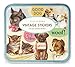 Cavallini Vintage Cats and Dogs Sheet with 100 Plus Assorted Stickers Packaged in a Tin