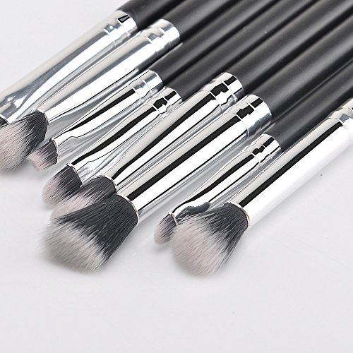 MSQ Makeup Brushes 12pcs Professional Cosmetic Brushes,Soft Synthetic Hair for Foundation, Powder, Blush, Eyeshadow,Lip -Black - Thumbnail 4