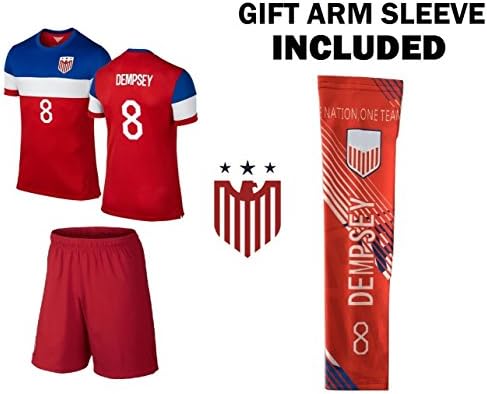 World Cup 2018 Team USA United States Youth Kids Soccer Jersey, Shorts, Backpack (Youth Large (10-13 Years), Soccer Set)
