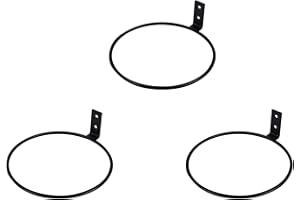 TQVAI 6 inch Flower Pot Holder, Wall Planter Ring Hanger, Wall Mounted Pot Hook Bracket, 3 Pack, Black