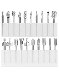20 Unidades HSS Router Carburo Grabado Brocas y Brocas de Fresa de 1 8 "(3mm) Vástago Para Herramientas Rotativas Dremel Proxxon Accesorios para bricolaje Trabajos en Madera, Talla, Grabado, Perforación