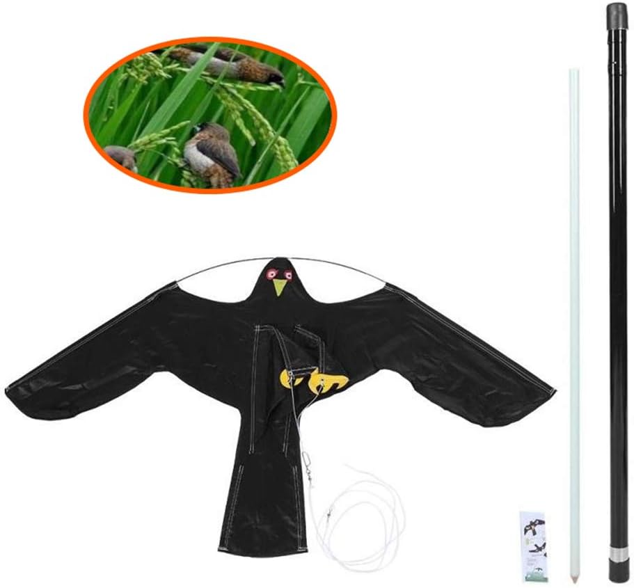 Extendable Bird Repeller with 7m Telescopic Pole, Flying Hawk Bird Scarer Kite