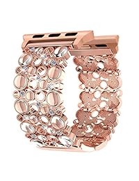 FresherAcc Compatible con Apple Watch Band 38mm 40mm Mujeres correas iWatch Serie 4, Serie 3, Serie 2, Serie 1, Reemplazo de joyas de piedra Correas de pulsera de reemplazo